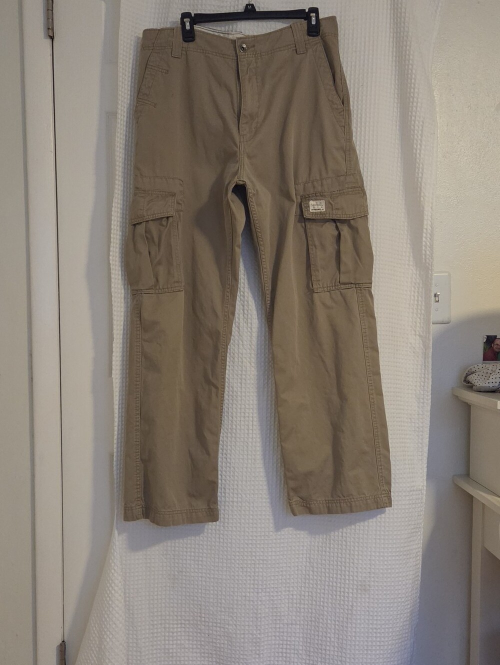 Levi's Men's Cargo Loose Straight Pants Khaki Tan Beige Size 34x32 Vintage Y2K
